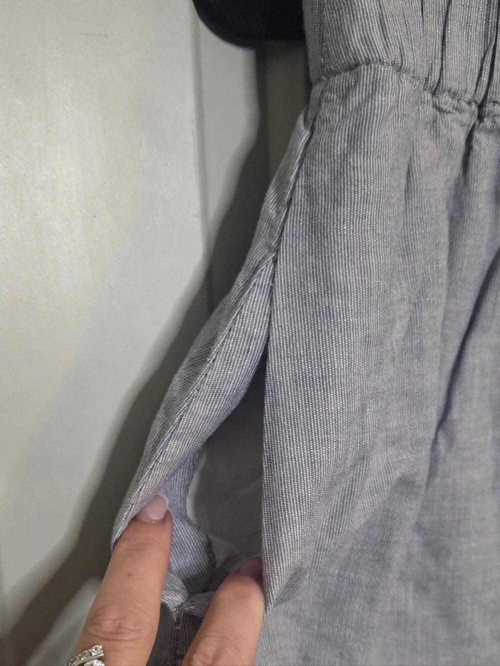 J. Crew Light Gray Textured Elastic-Waist Skirt